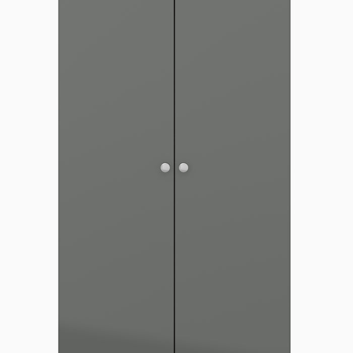 Denver 2 Door Wardrobe Grey Gloss