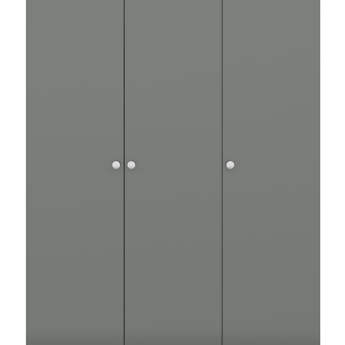 Denver 3 Door Wardrobe Grey Gloss