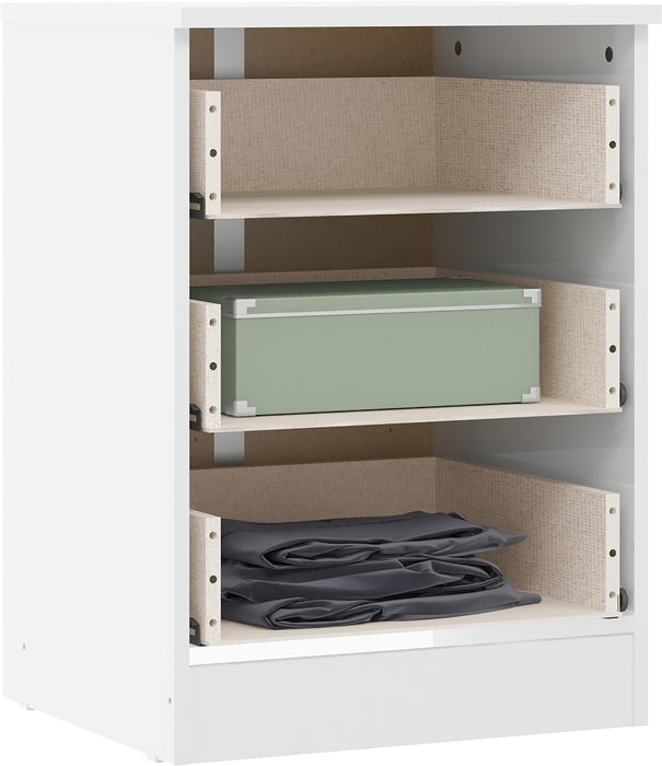 Denver 3 Drawer Bedside White Gloss