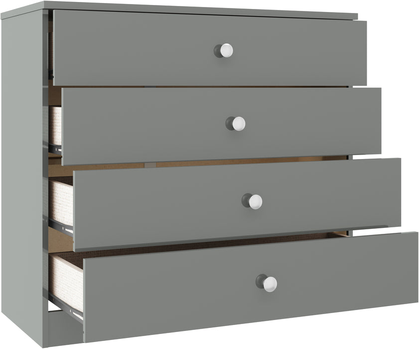 Denver 4 Drawer Chest Grey Gloss
