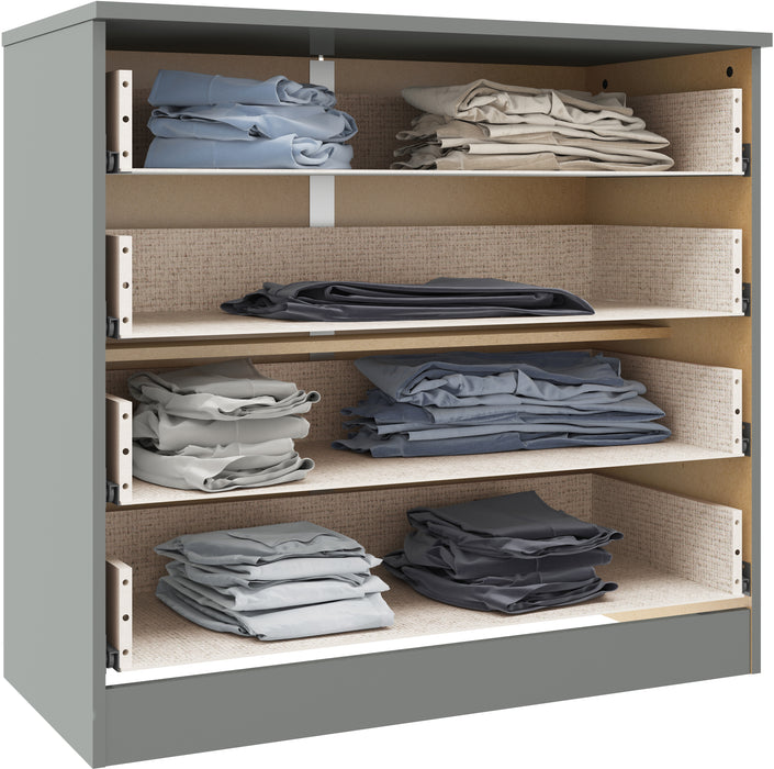 Denver 4 Drawer Chest Grey Gloss