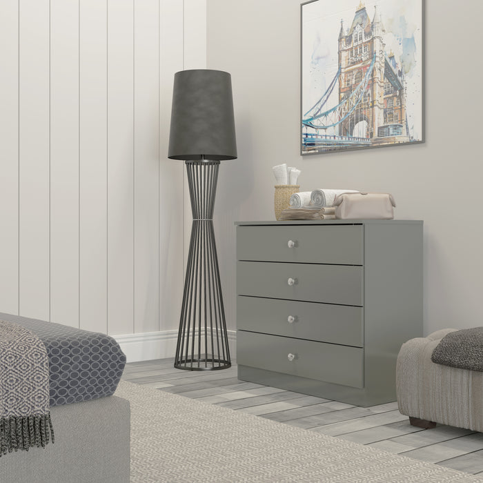 Denver 4 Drawer Chest Grey Gloss