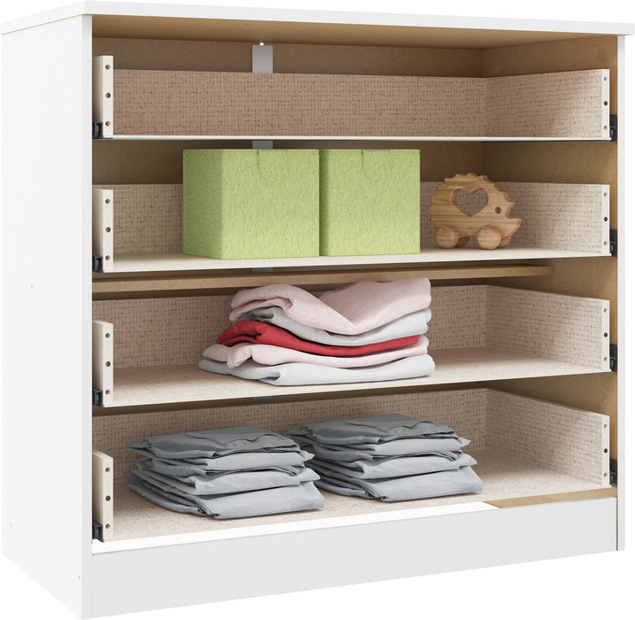 Denver 4 Drawer Chest White/Blue Gloss