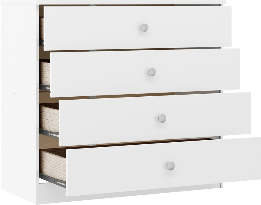 Denver 4 Drawer Chest White Gloss