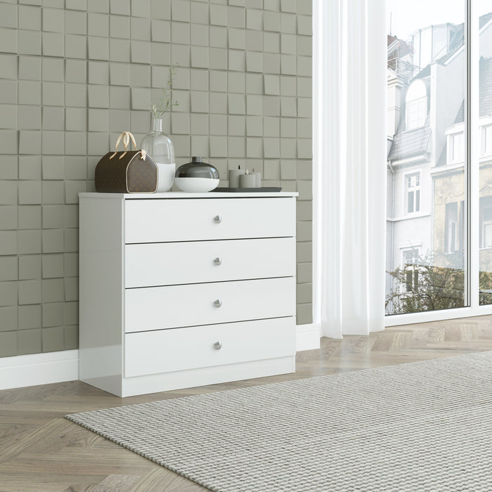 Denver 4 Drawer Chest White Gloss