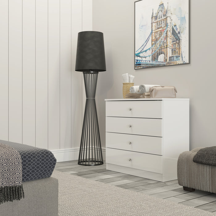 Denver 4 Drawer Chest White Gloss