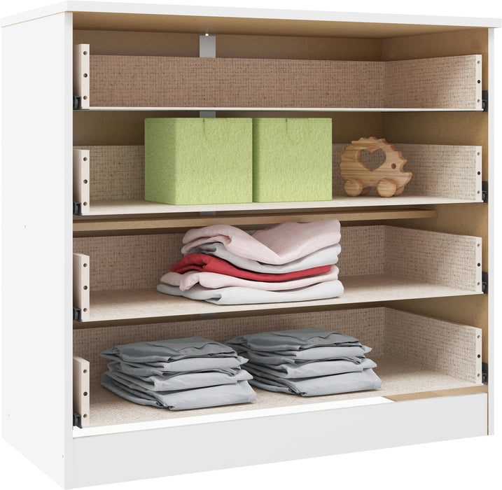 Denver 4 Drawer Chest White/Pink Gloss