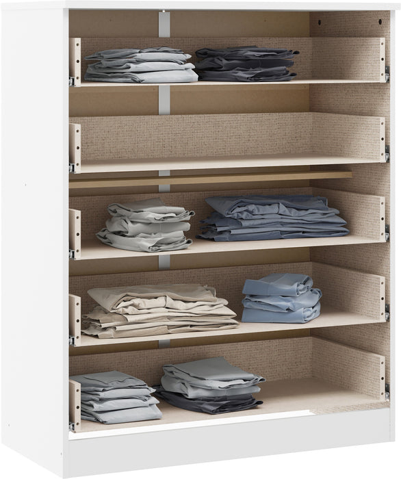 Denver 5 Drawer Chest White Gloss