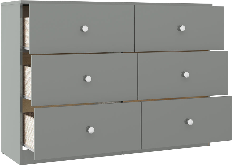 Denver 6 Drawer Chest Grey Gloss