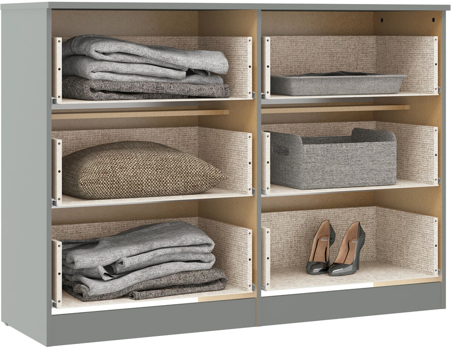 Denver 6 Drawer Chest Grey Gloss