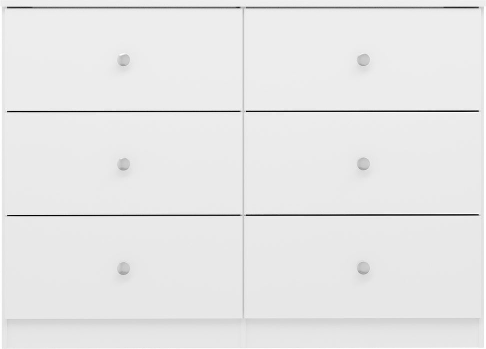 Denver 6 Drawer Chest White Gloss