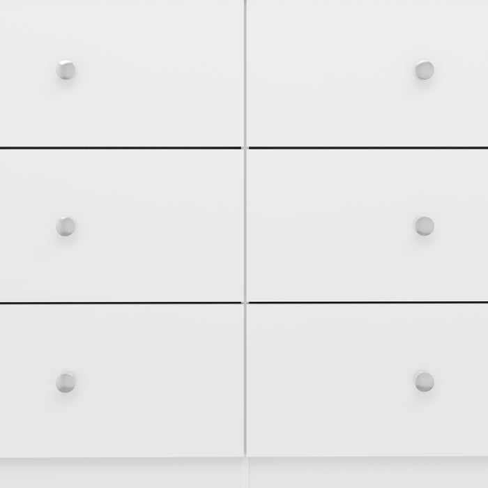 Denver 6 Drawer Chest White Gloss