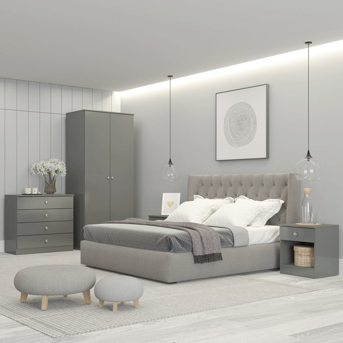 Denver 4 Drawer Chest Grey Gloss