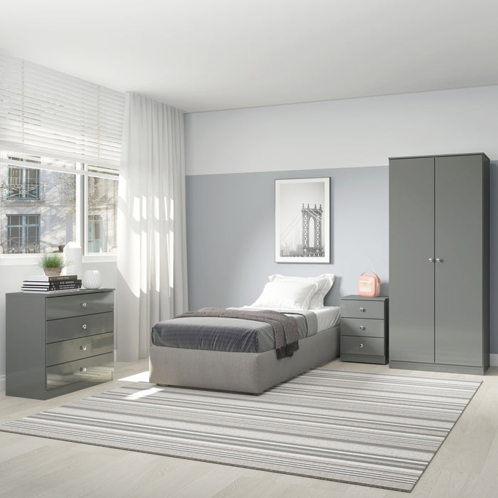 Denver 4 Drawer Chest Grey Gloss