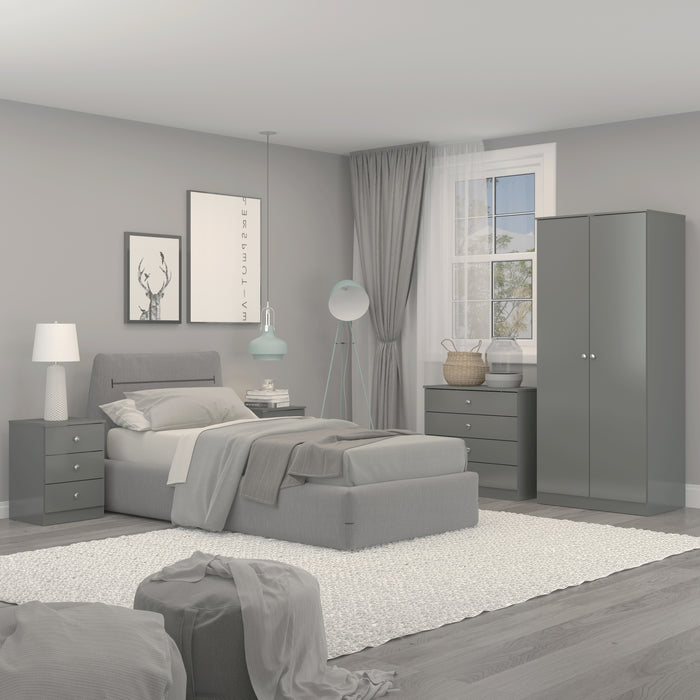 Denver 4 Drawer Chest Grey Gloss