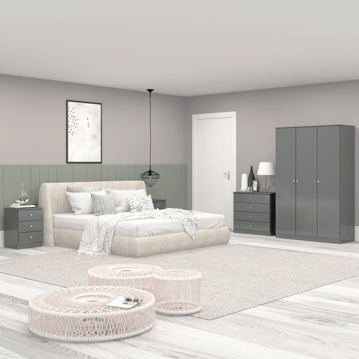 Denver 4 Drawer Chest Grey Gloss