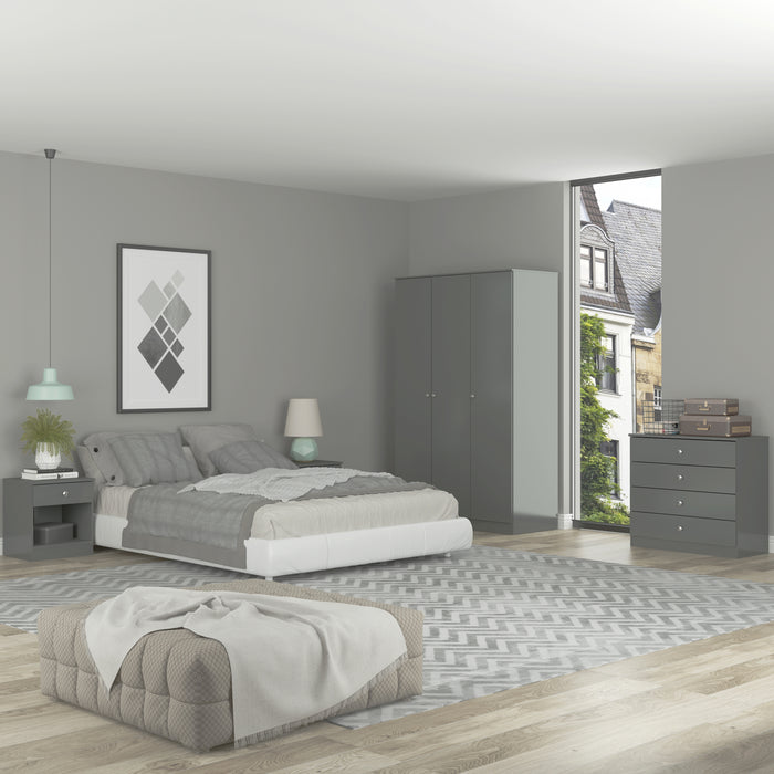 Denver 4 Drawer Chest Grey Gloss