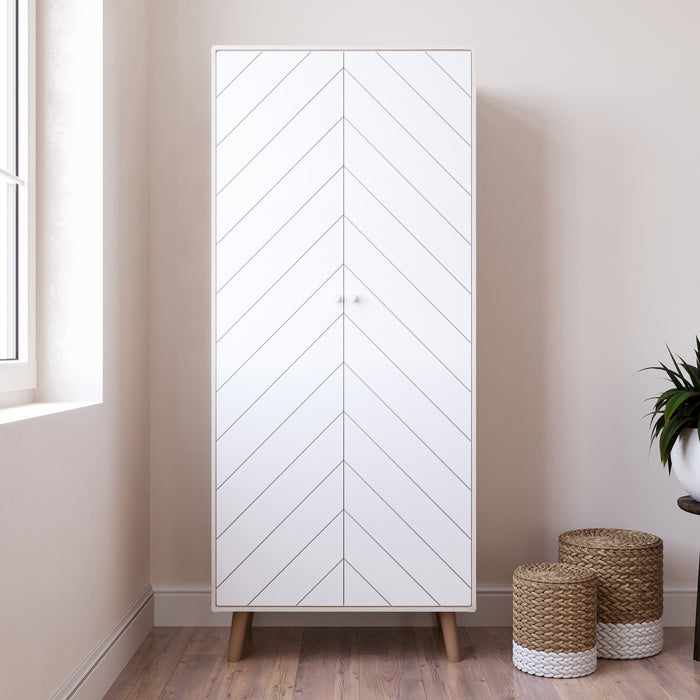 Dixie 2 Door Wardrobe Dusty Grey/White