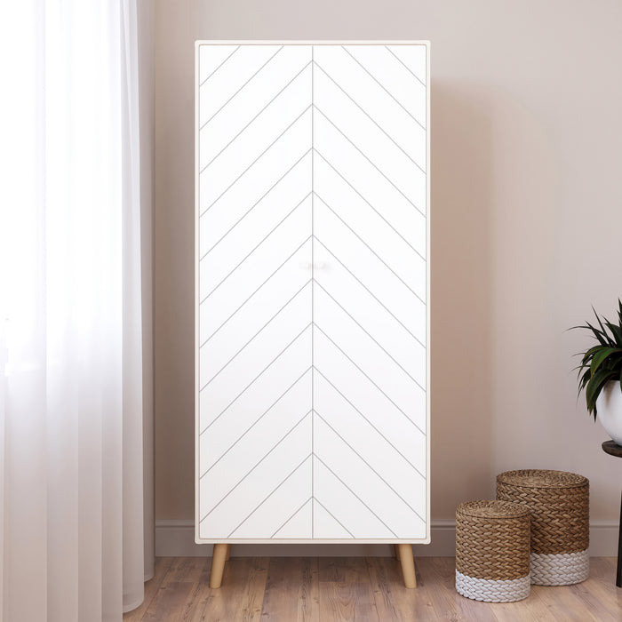 Dixie 2 Door Wardrobe Dusty Grey/White