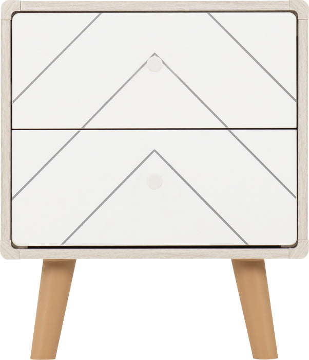 Dixie 2 Drawer Bedside Dusty Grey/White
