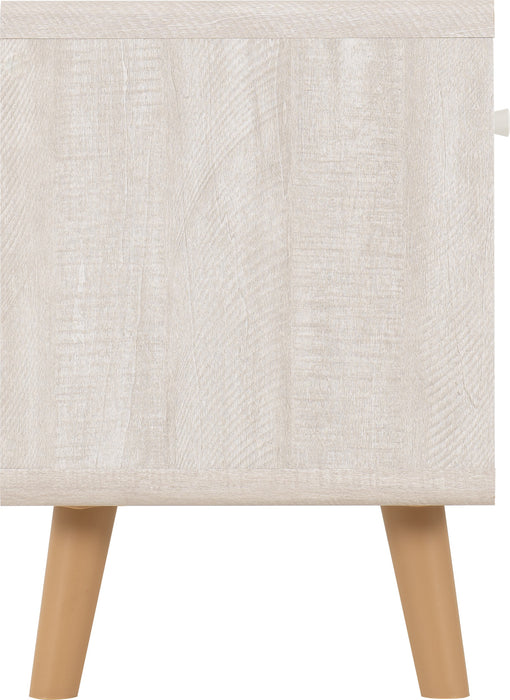 Dixie 2 Drawer Bedside Dusty Grey/White