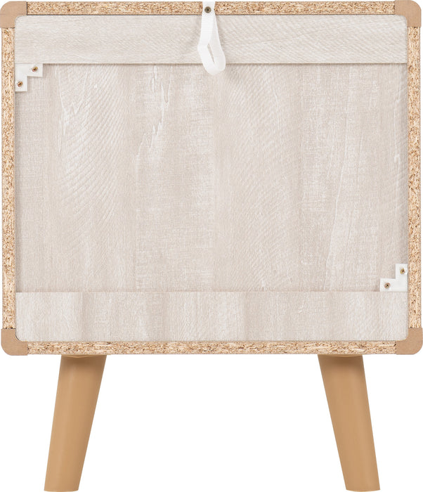 Dixie 2 Drawer Bedside Dusty Grey/White