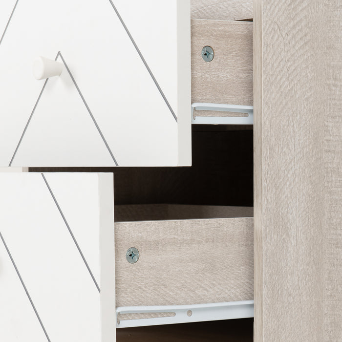 Dixie 2 Drawer Bedside Dusty Grey/White
