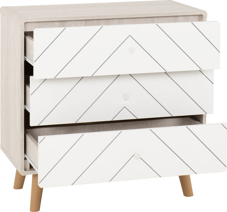 Dixie 3 Drawer Chest Dusty Grey/White