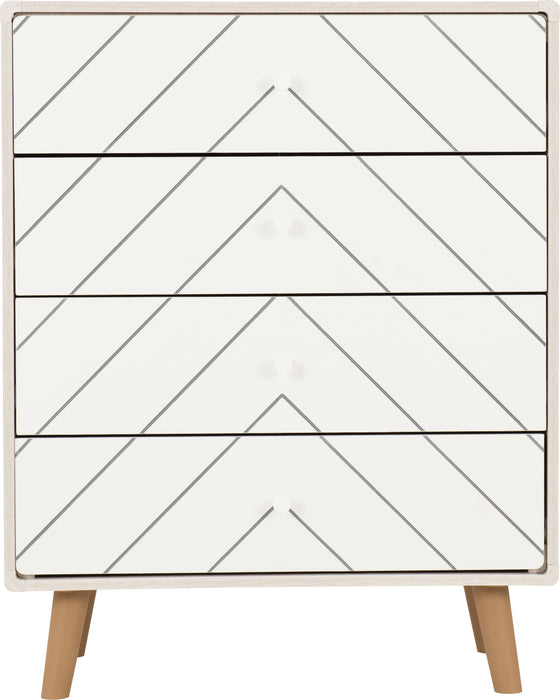 Dixie 4 Drawer Chest Dusty Grey/White