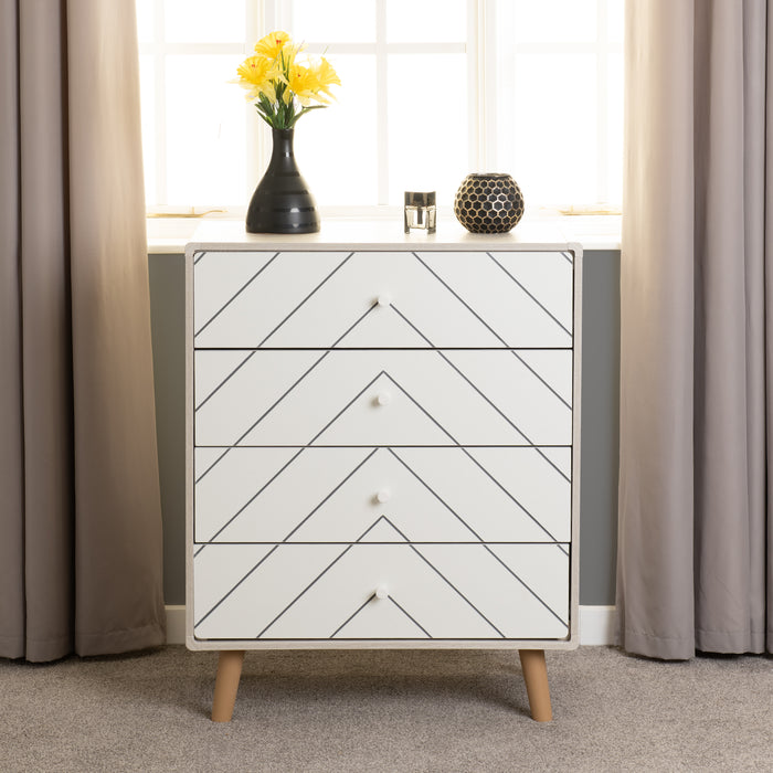 Dixie 4 Drawer Chest Dusty Grey/White