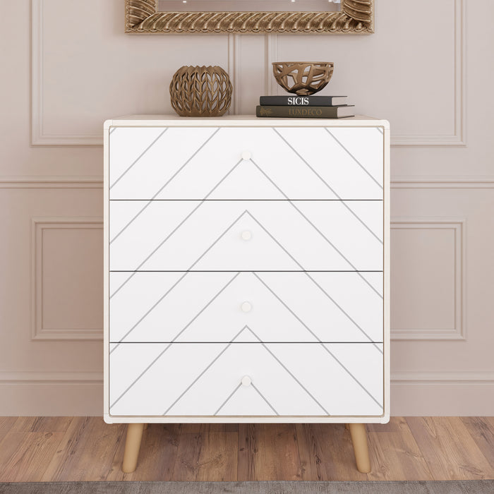 Dixie 4 Drawer Chest Dusty Grey/White