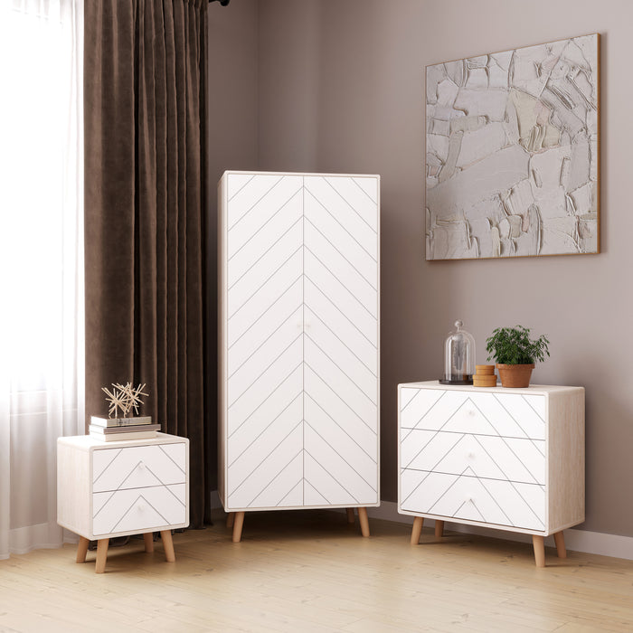 Dixie 2 Door Wardrobe Dusty Grey/White