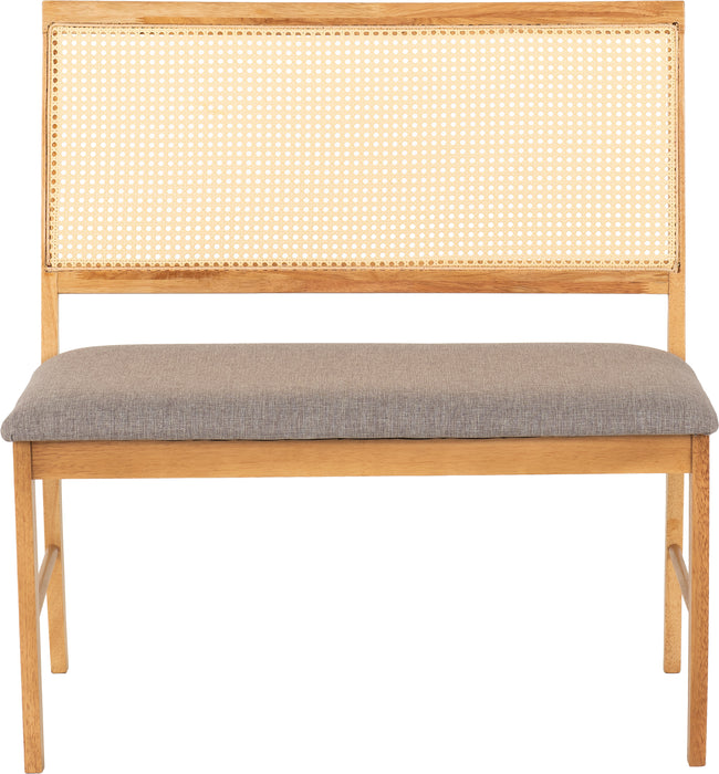 Austin & Ellis Dining Bench Set (2 Chairs) Oak Effect/Grey Fabric