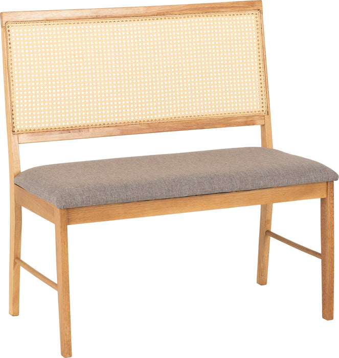 Austin & Ellis Dining Bench Set (2 Chairs) Oak Effect/Grey Fabric