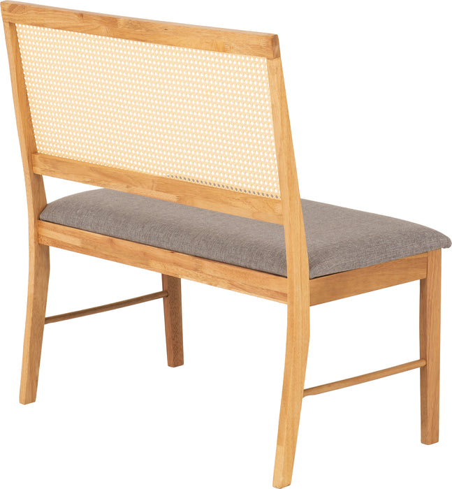 Austin & Ellis Dining Bench Set (2 Chairs) Oak Effect/Grey Fabric