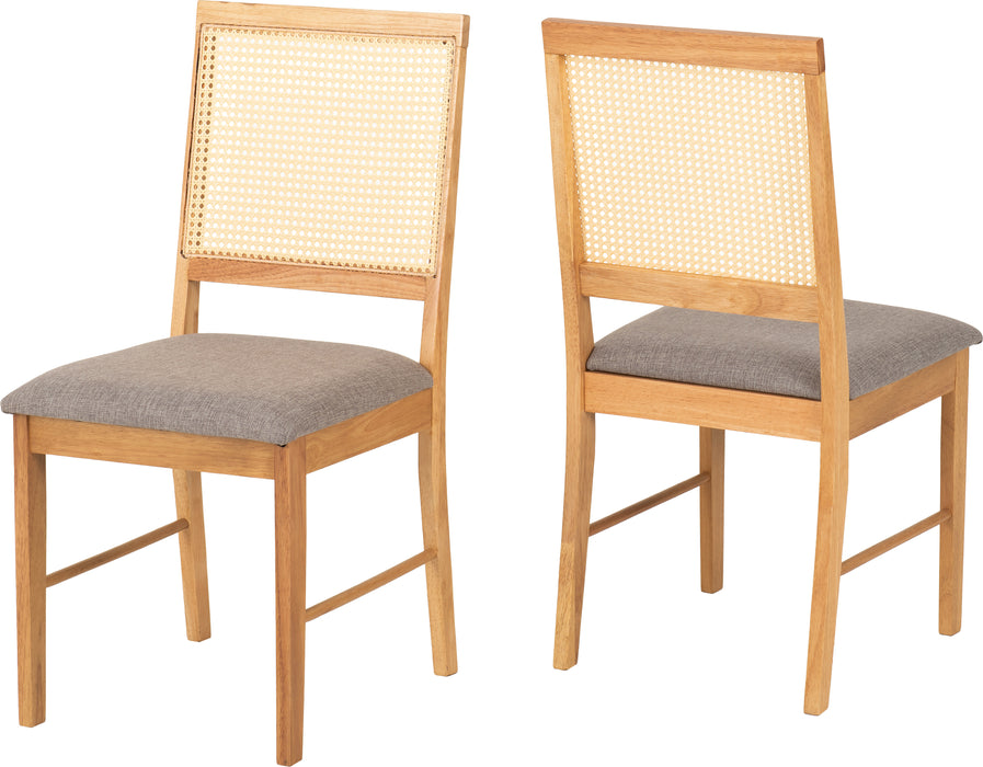 Austin & Ellis 1+4 Dining Set Oak Effect/Grey Fabric