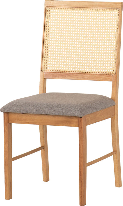 Austin & Ellis Dining Bench Set (2 Chairs) Oak Effect/Grey Fabric