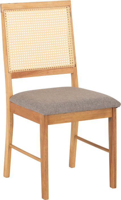 Austin & Ellis Dining Bench Set (2 Chairs) Oak Effect/Grey Fabric