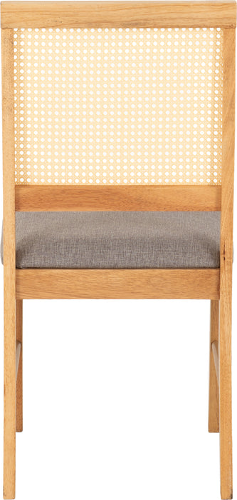 Austin & Ellis Dining Bench Set (2 Chairs) Oak Effect/Grey Fabric