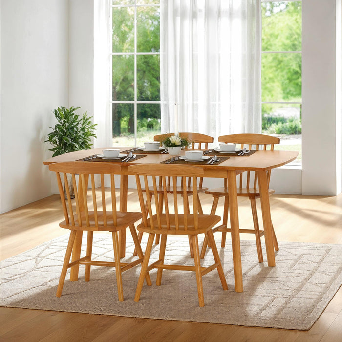 Emery Extending Dining Set (4 Chairs) Natural Oak Effect