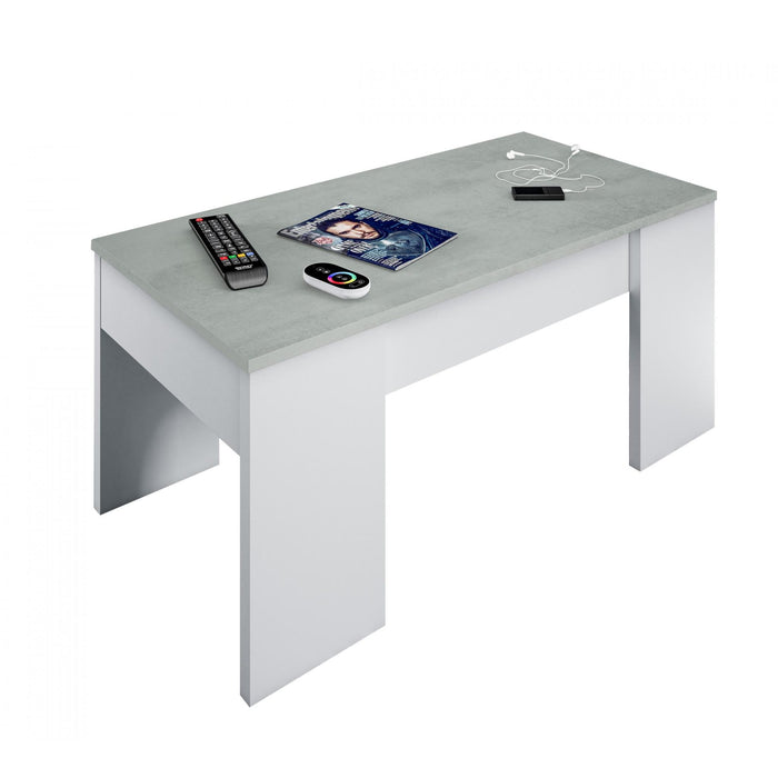 Epping Coffee Table Lift-Up White & Concrete 0L1640A