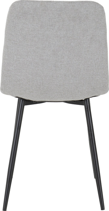 Fenton Dining Set (4 Chairs) White Marble Stone Effect/Light Grey Fabric