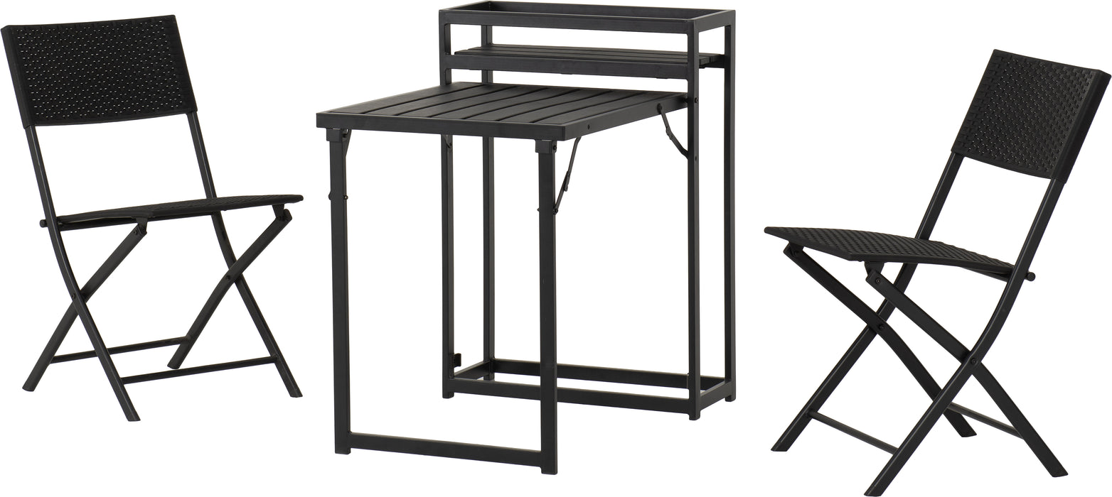 Foldaway 1+2 Garden Set Black