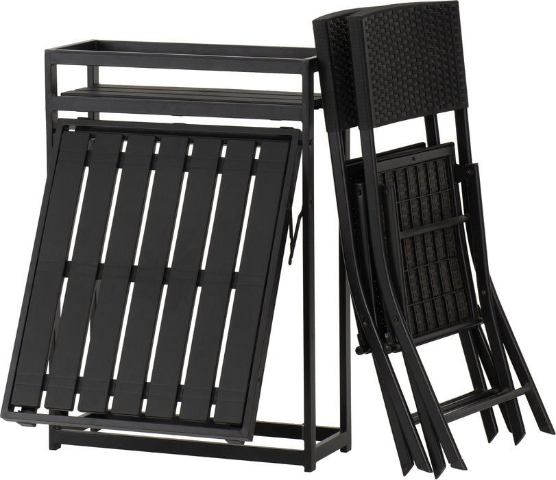 Foldaway 1+2 Garden Set Black