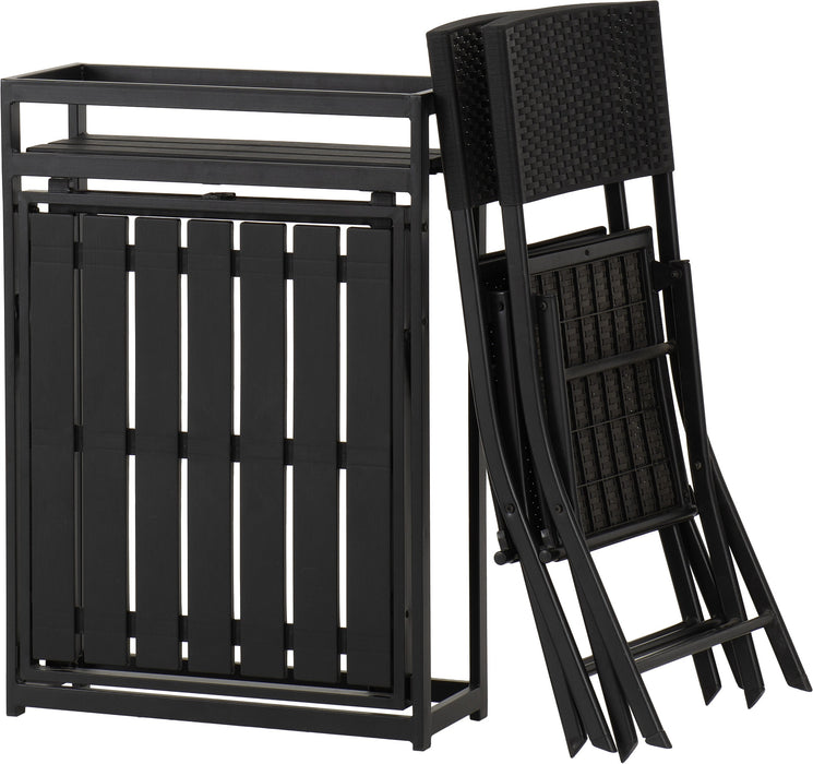 Foldaway 1+2 Garden Set Black