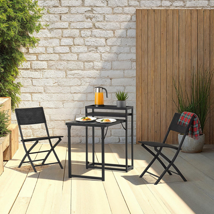 Foldaway 1+2 Garden Set Black