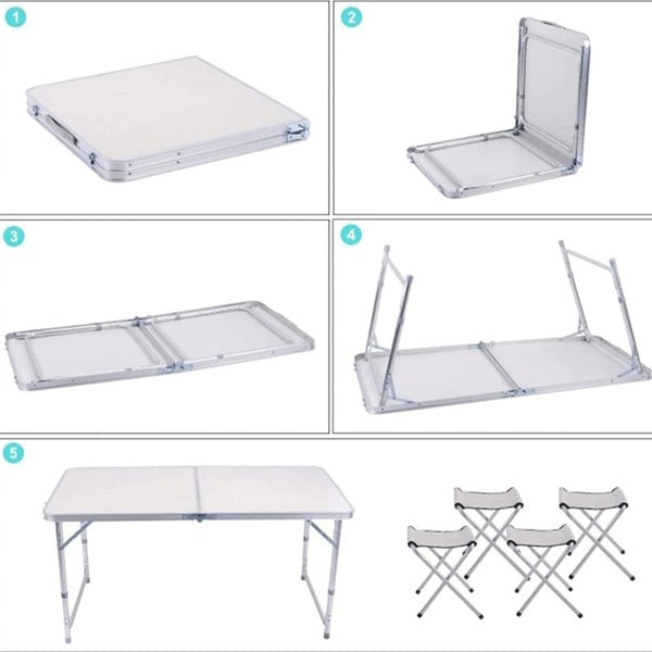 Foldable Camping Table with Chairs