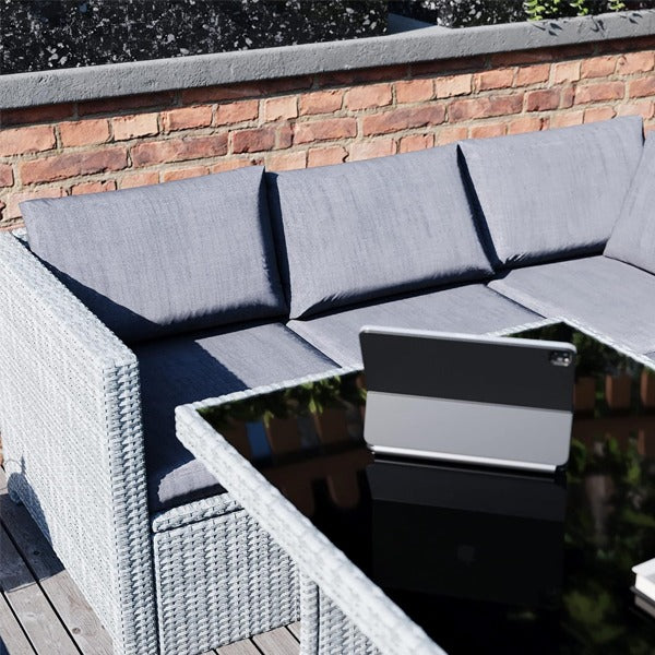Garden Vida Belgrave 9 Seater Rattan Set Grey