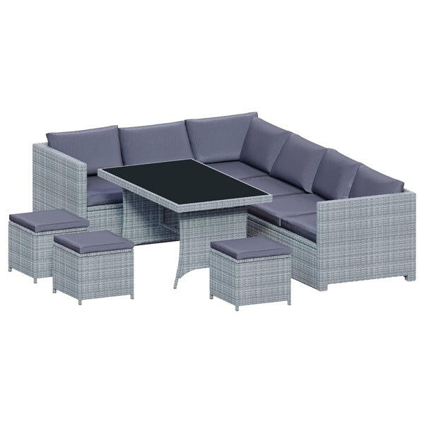 Garden Vida Belgrave 9 Seater Rattan Set Grey