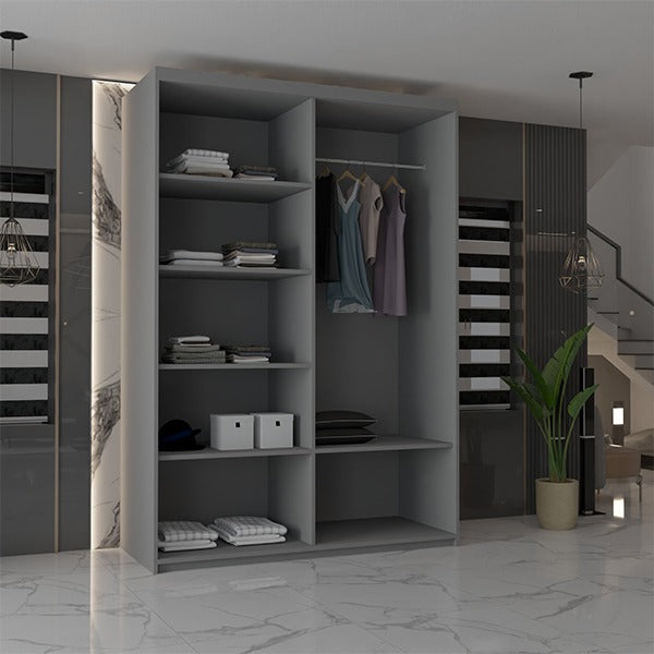 CHICAGO GREY WARDROBE 90/100/120/150/180/203cm